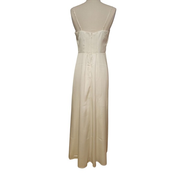 Abercrombie & Fitch Maxi Slip Dress Womens M Ivory Destination Wedding High Slit - Picture 3 of 9